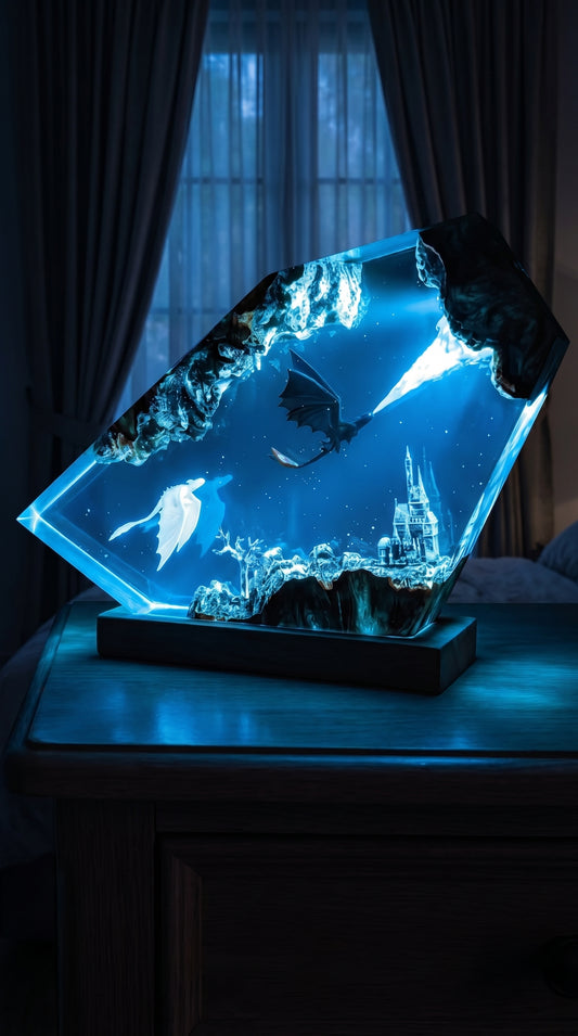 Dragon Glow - El Yapımı LED Reçine Gece Lambası