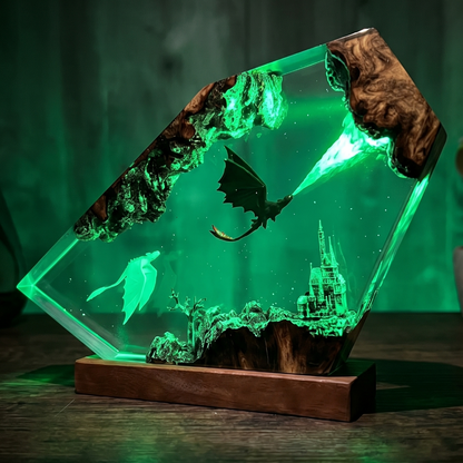 Dragon Glow - El Yapımı LED Reçine Gece Lambası